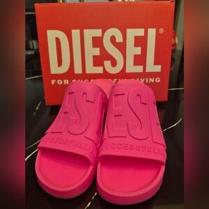 Diesel Pink Slide Sandals